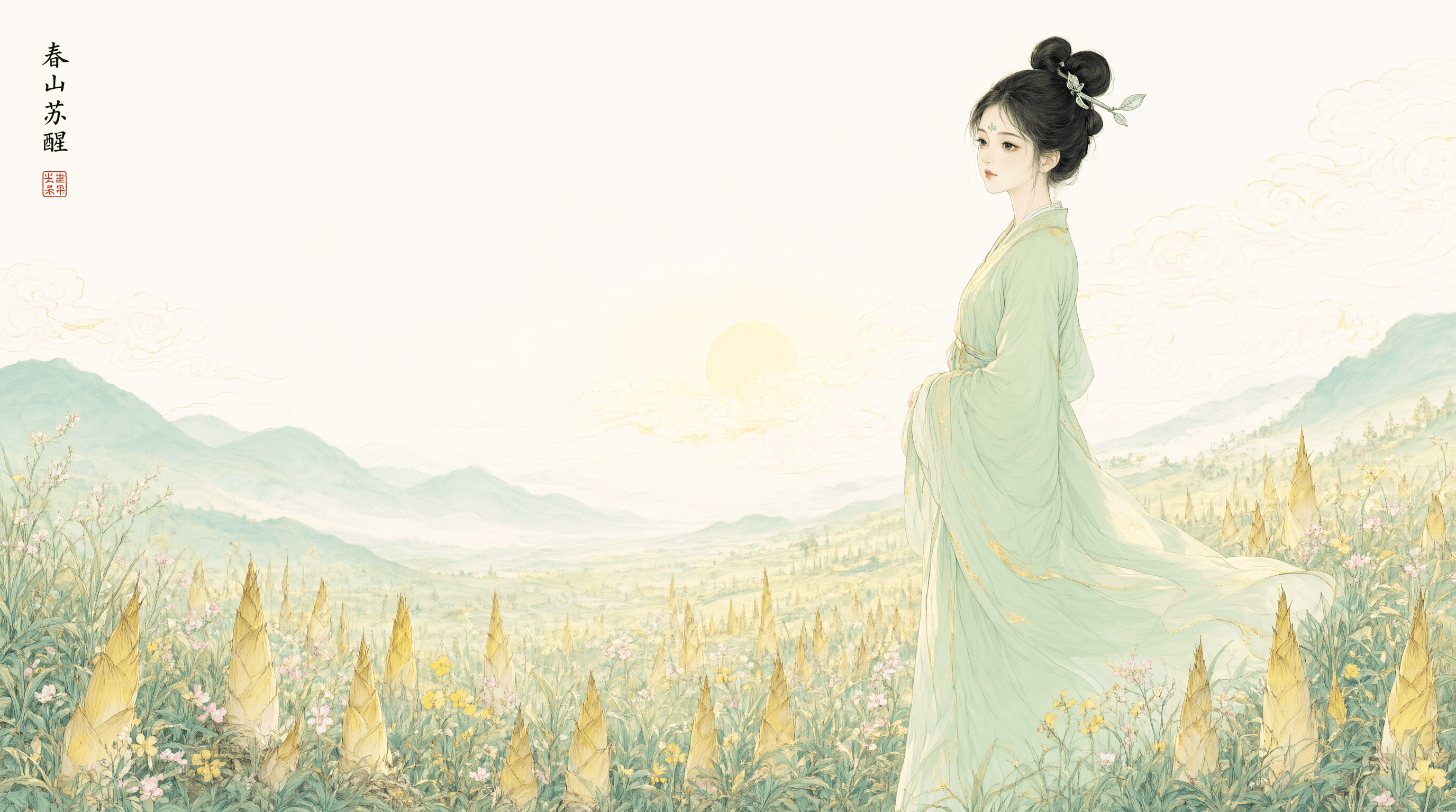 惊蛰节气山水画卷